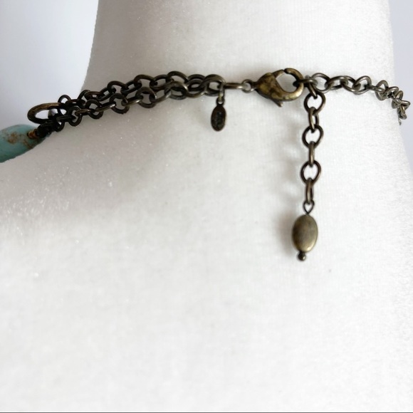 Premier Designs RESORT Brass Faux Turquoise Bead Necklace - Picture 6 of 9